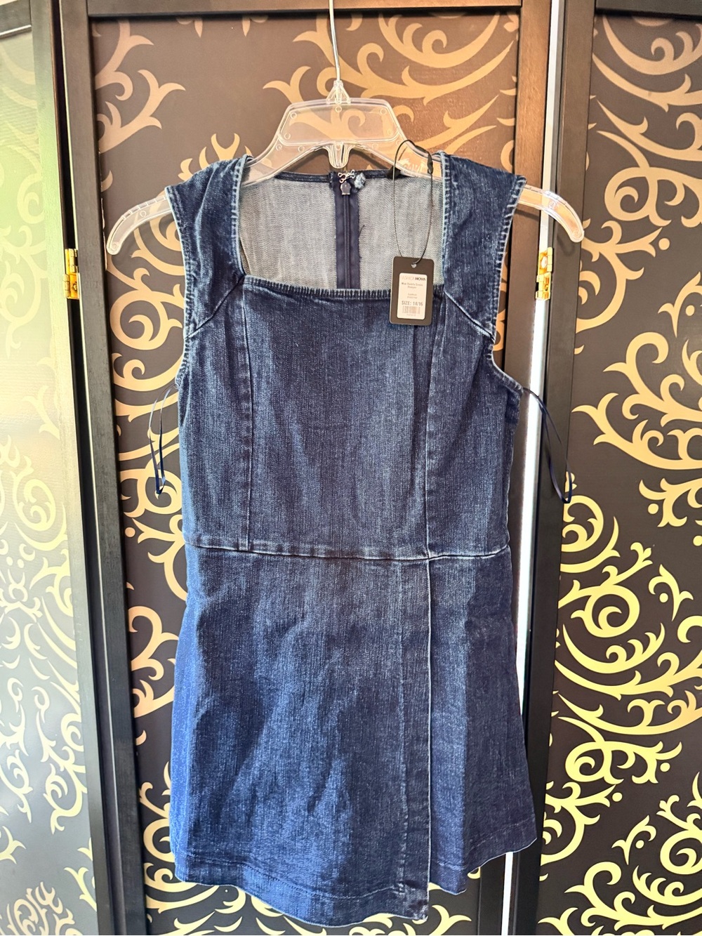 Fashion Nova Navy Blue Girls Denim Romper